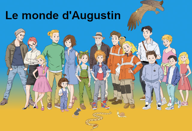 Les personnages de l'univers du Monde d'Augustin de Christiane ANGIBOUS-ESNAULT