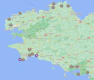 Carte de la tournée de dédicaces de Christiane Angibous-Esnault